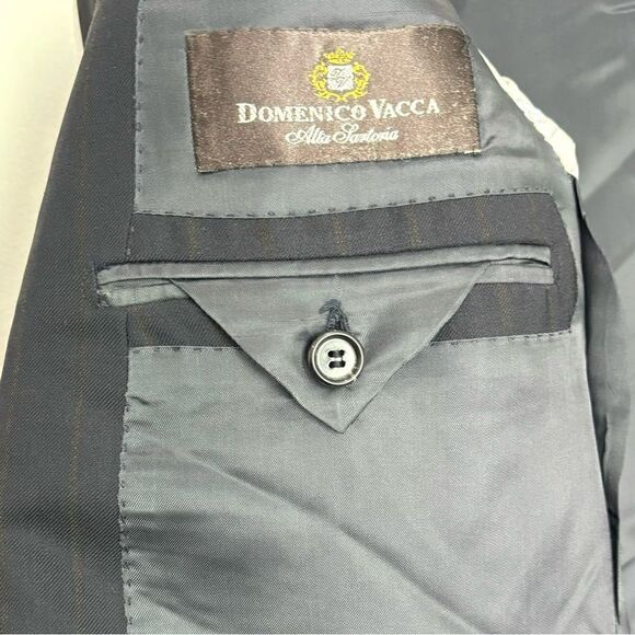 Domenico Vacca pinstripe Suit in dark navy - Picture 10 of 13